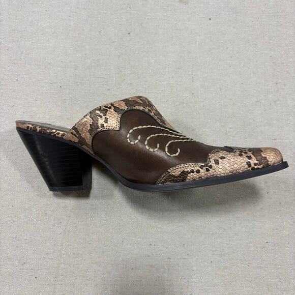 RAMPAGE EUC WOMEN'S SIZE 9.5 RILLEY COWGIRL MULES SLIPON SHOES - Picture 4 of 5